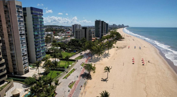 Previsão de como será a nova orla da Praia de Piedade, em Jaboatão dos Guararapes