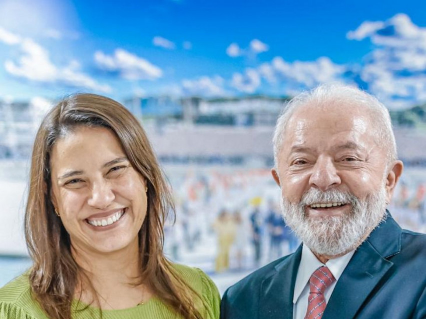 A governadora de Pernambuco, Raquel Lyra, e o presidente da Rep&uacute;blica, Luiz In&aacute;cio Lula da Silva 