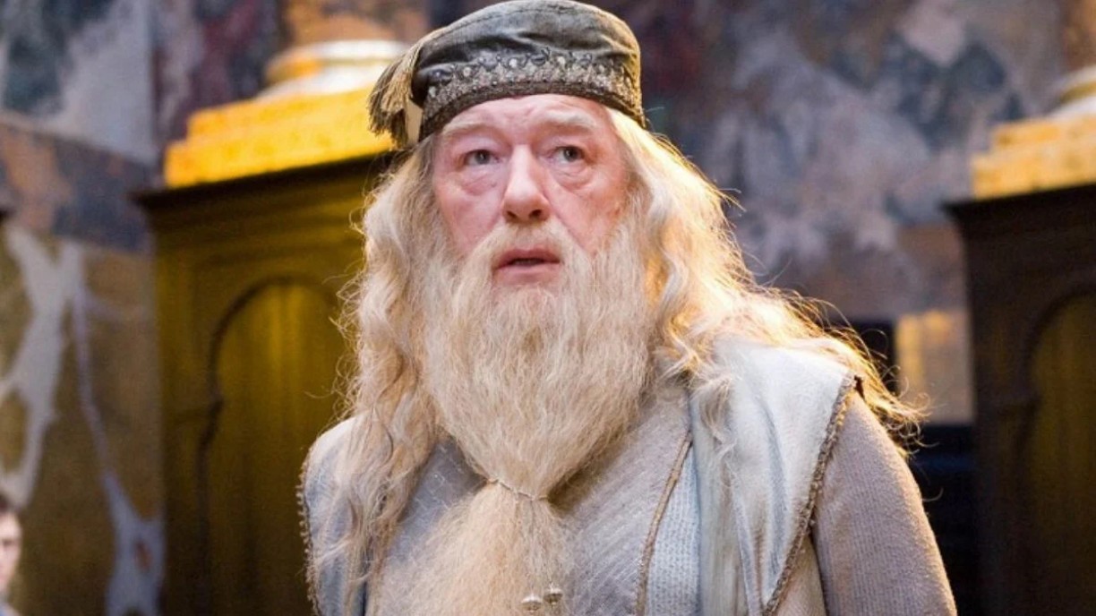 Michael Gambon como Dumbledore, em Harry Potter