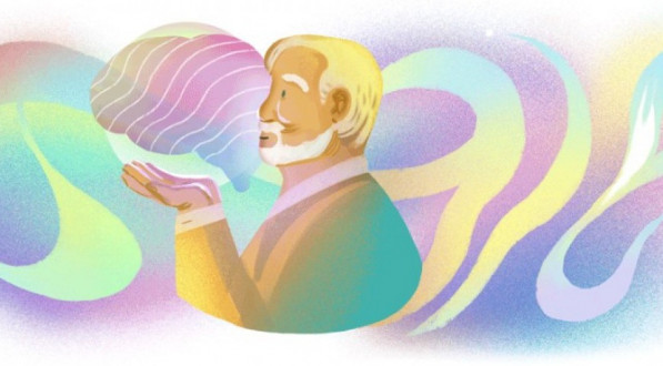 Ilustração do Google para comemorar aniversário do psicólogo Mihály Csíkszentmihályi. 