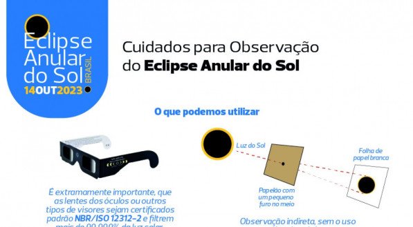 Cartilha do Observatório Nacional com orientações para ver o eclipse anular do sol com segurança