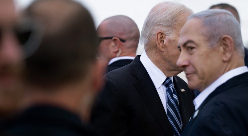 Joe Biden e o primeiro ministro de Israel, Benjamin Netanyahu