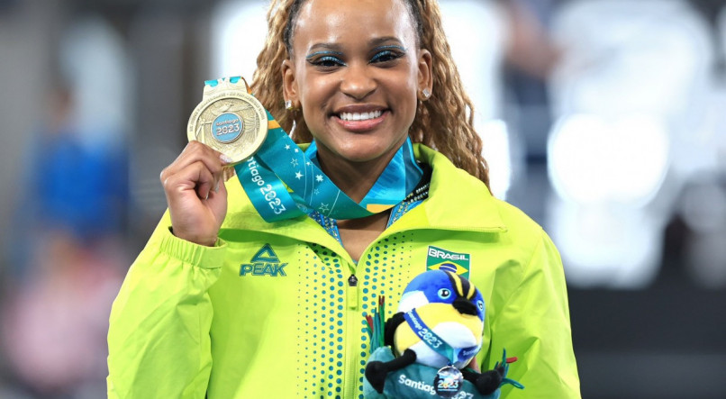 Rebeca Andrade conquistou o ouro na trave, nos Jogos Pan-Americanos