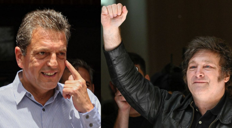 Sergio Massa e Javier Milei disputam a eleição presidencial da Argentina