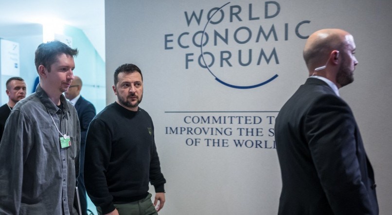 Volodymyr Zelensky, no Fórum Econômico Mundial