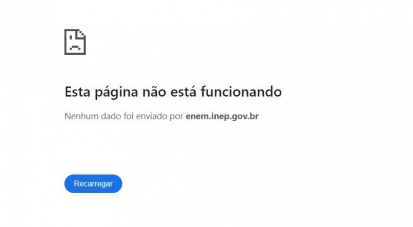 Site do ENEM está fora do ar hoje, de acordo com usuários.