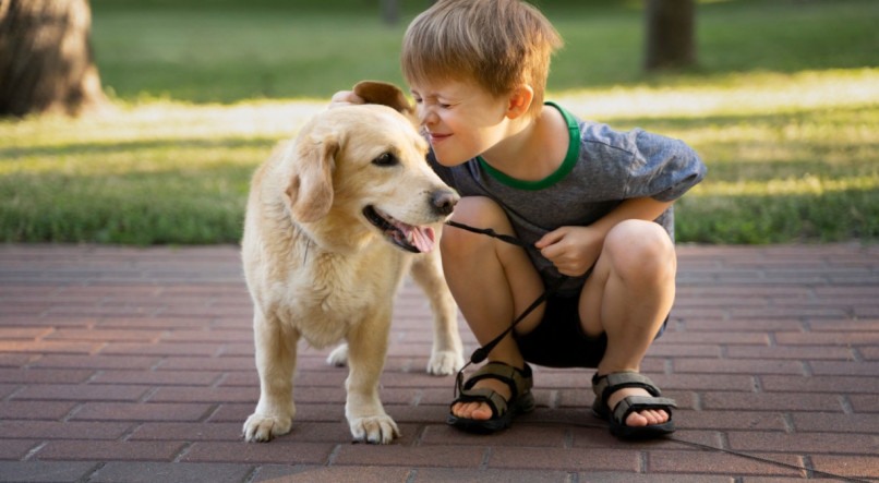 Cachorros ajudam no desenvolvimento das crianças