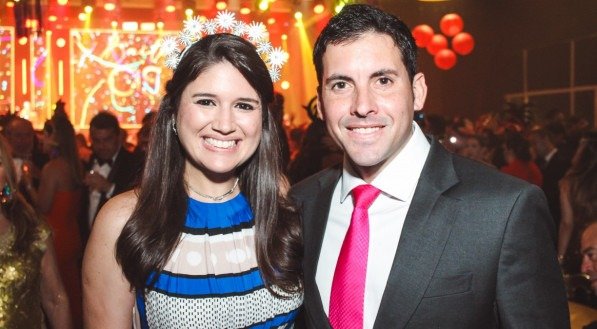 Cacau de Paula e Luiz Fernando Figueiredo na festa de Cris Lemos