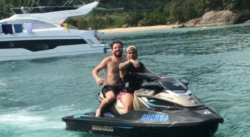 Thiago Donda e Dudu, do Palmeiras, em jetski