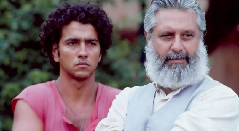 Marcos Palmeira como João Pedro e Antonio Fagundes como José Inocêncio em "Renascer" (1993).