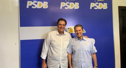 O presidente do PSDB-PE, Fred Loyo, e o Ministro de Pesca, André de Paula 