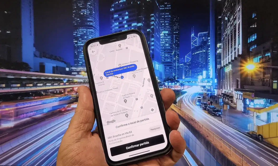 Imagem ilustrativa do aplicativo da Uber
