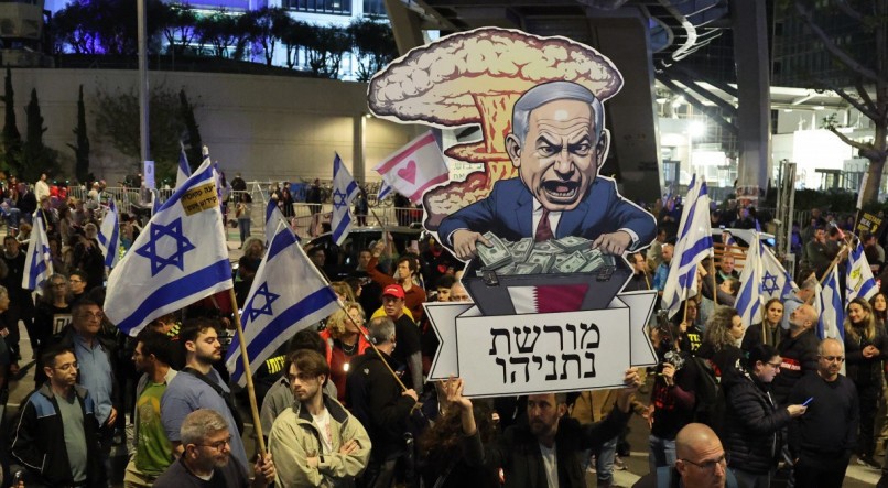 Protesto contra Benjamin Netanyahu em Israel