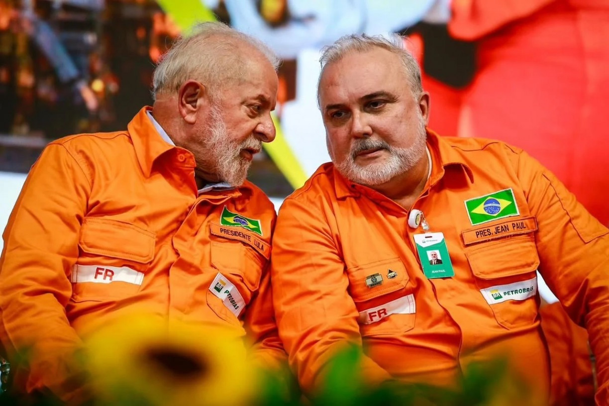 O presidente Lula com o presidenet da Petrobras, Jean Paulo Prates.