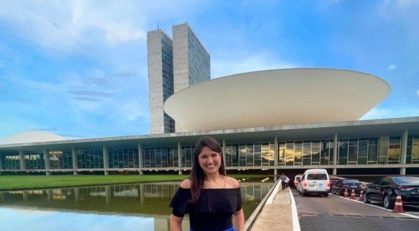 A secretária Cacau de Paula, no Congresso Nacional