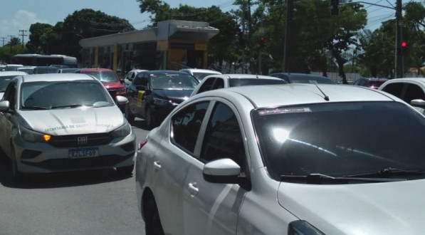 Protesto de motoristas de aplicativo no Recife