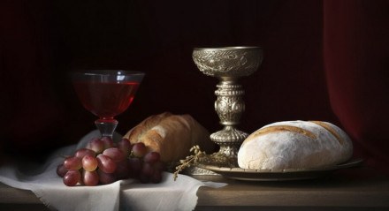 Pão e vinho Santa Ceia Páscoa comunhão