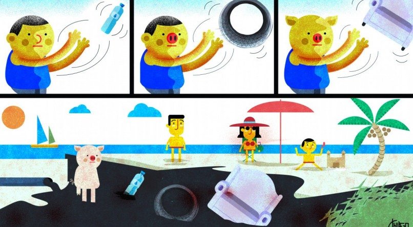 Lixo na praia