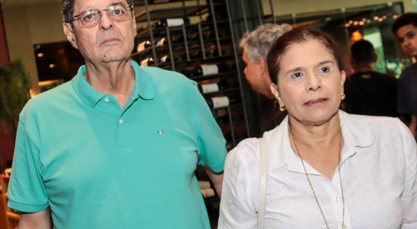 Renato Cunha e Nina, em evento empresarial