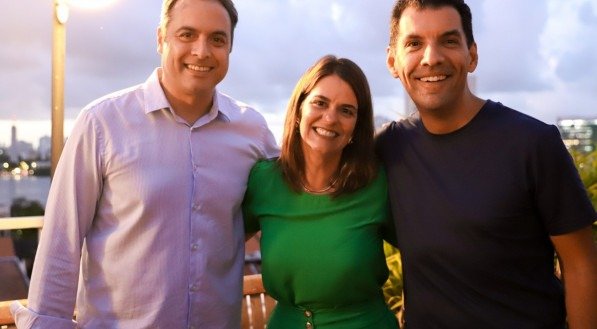 Paulo Câmara, Ana Paula Vilaça e Fábio Silva, em evento no Porto Digital