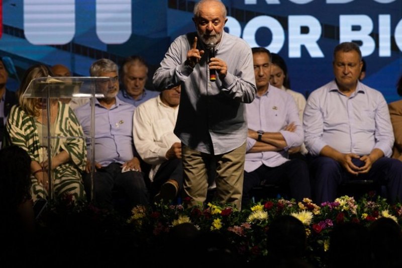 O presidente Lula na inauguração de nova unidade da Hemobrás, na cidade de Goiana (PE)