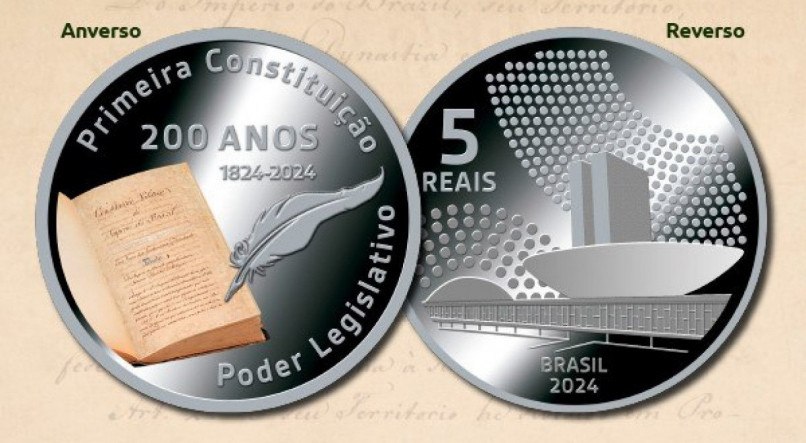 Feita em prata, a moeda terá o valor de face de R$ 5