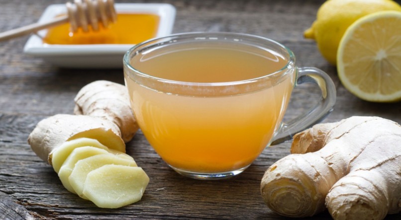 Imagem ilustrativa de chá de gengibre e limão