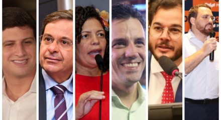 Montagem com pré-candidatos à prefeitura do Recife nas Eleições 2024