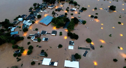 Imagem do impacto das chuvas intensas no Rio Grande do Sul