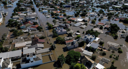 Cidades ficaram inundadas após as fortes chuvas no Rio Grande do Sul