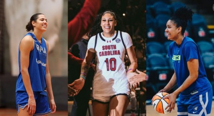 Imagens de Stephanie Soares, Kamilla Cardoso e Damiris Dantas, jogadoras brasileiras da WNBA