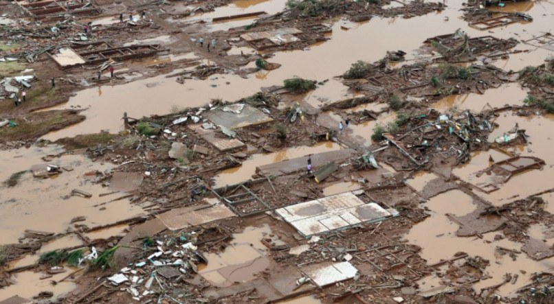 Na imagem, Bairro Passo de Estrela, na cidade de Cruzeiro do Sul, destru&iacute;da ap&oacute;s enchentes no Rio Grande do Sul