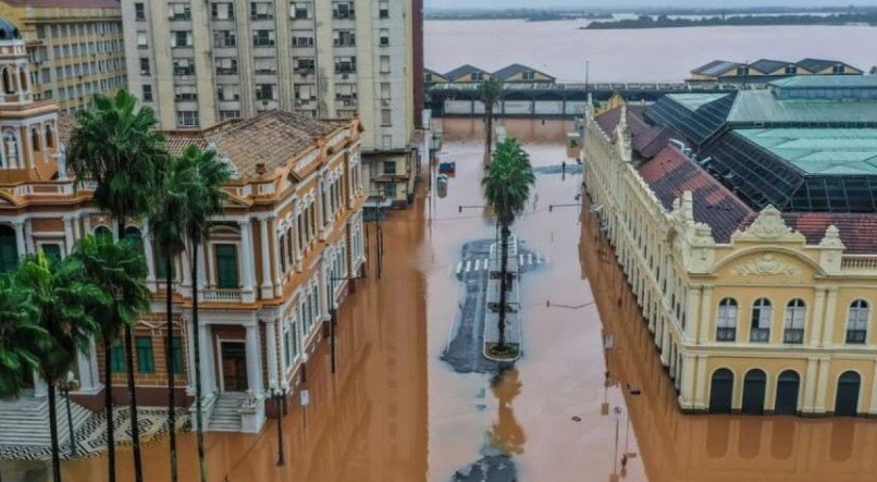 Enchente do Rio Guaíba no RS se mantém