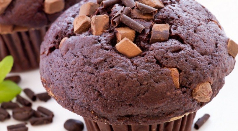 Muffin de banana com chocolate 