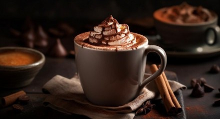 Imagem ilustrativa de um delicioso chocolate quente