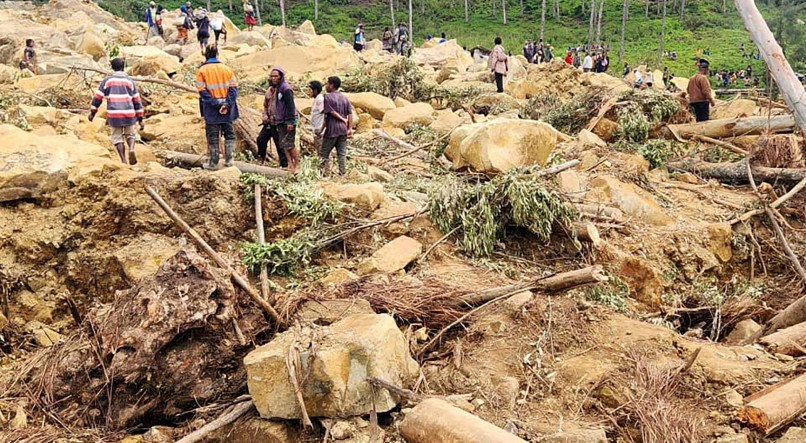 Deslizamento de terra na Papua Nova Guiné destruiu uma aldeia remota nas terras altas