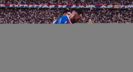 Imagem de atacante Moisés, comemorando o gol marcado para o Fortaleza sobre o CRB na final da Copa do Nordeste