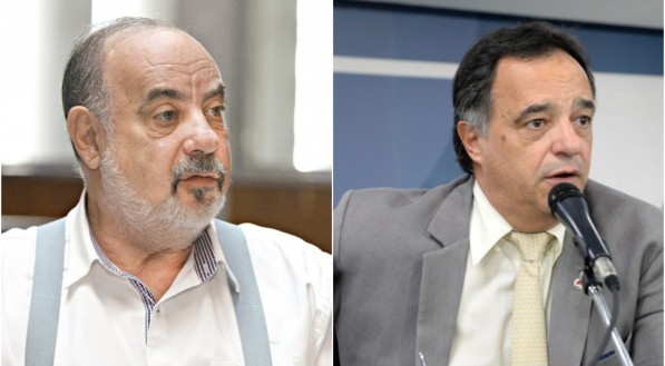 À esquerda, o prefeito de Belo Horizonte, Fuad Noman. À direita o deputado estadual Mauro Tramonte
