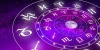 Astrology Zodiac sign of Horoscope with the star and the moon background. Magic power of fortune in the universe Concept.