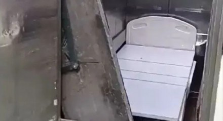 Foto do elevador que caiu em hospital do Rio de Janeiro