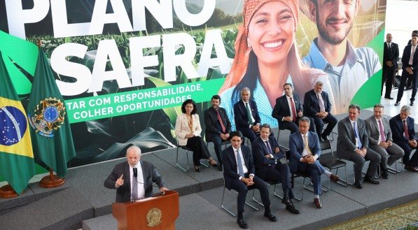 Presidente Luiz Inácio Lula da Silva durante cerimônia de lançamento do Plano Safra 2024/2025