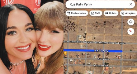 Imagem ilustrativas das cantoras Katy Perry e Taylor Swift com suas respectivas ruas