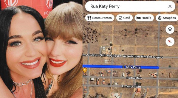 Imagem ilustrativas das cantoras Katy Perry e Taylor Swift com suas respectivas ruas