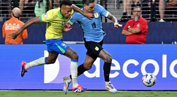 Imagem da elimina&ccedil;&atilde;o do Brasil para o Uruguai nas quartas de final da Copa Am&eacute;rica 2024