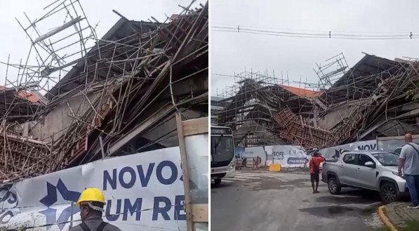 Estrutura do novo centro do Recife desabou na área central do Recife