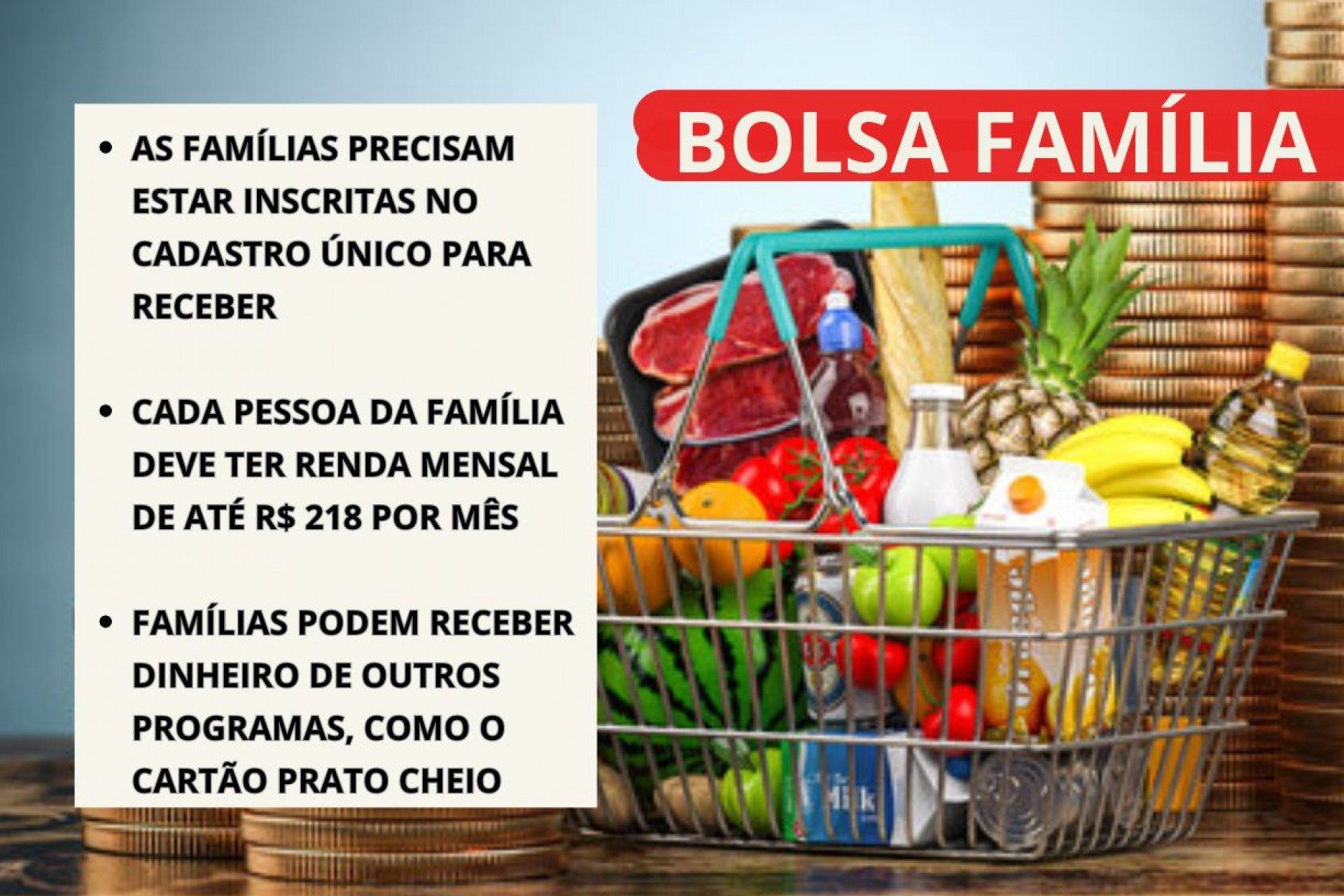 Imagem ilustra informações gerais sobre o Bolsa Família 2024