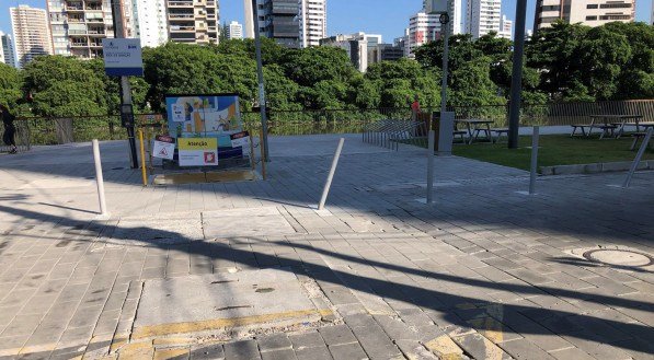 Obra mal feita no Parque Capibaribe