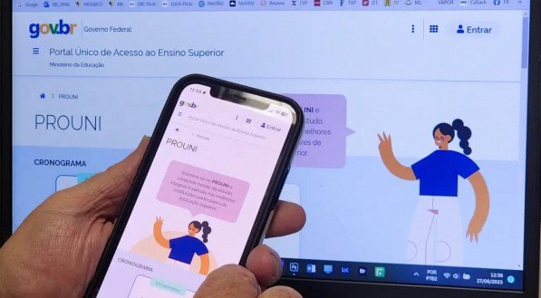 imagem do portal de inscrição do Prouni