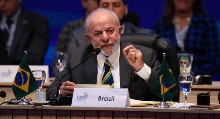 O presidente do Brasil, Luiz Inácio Lula da Silva durante a Reunião da Força-Tarefa para a Aliança Global contra a Fome e a Pobreza
