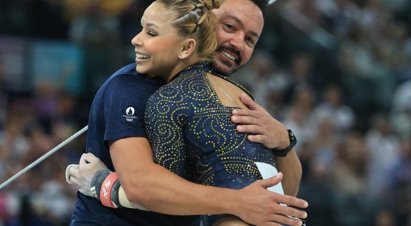 Imagem da final da ginástica artística na Olimpíada